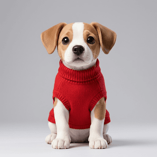 Composed result: dog wearing the outfit